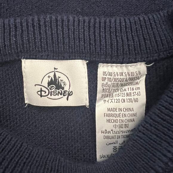 Disney Stitch Snowflake Winter Christmas Sweater Navy Blue - Picture 5 of 6